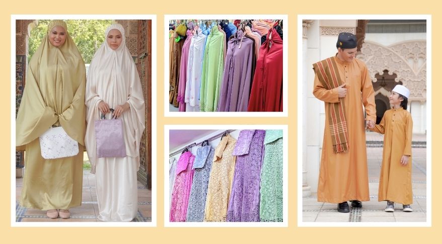 From Left : Telekung Silk and Telekung Embroidery (Nurjannah. L3-13 ), Men’s and Kids Jubah (Elda, L3A-52)