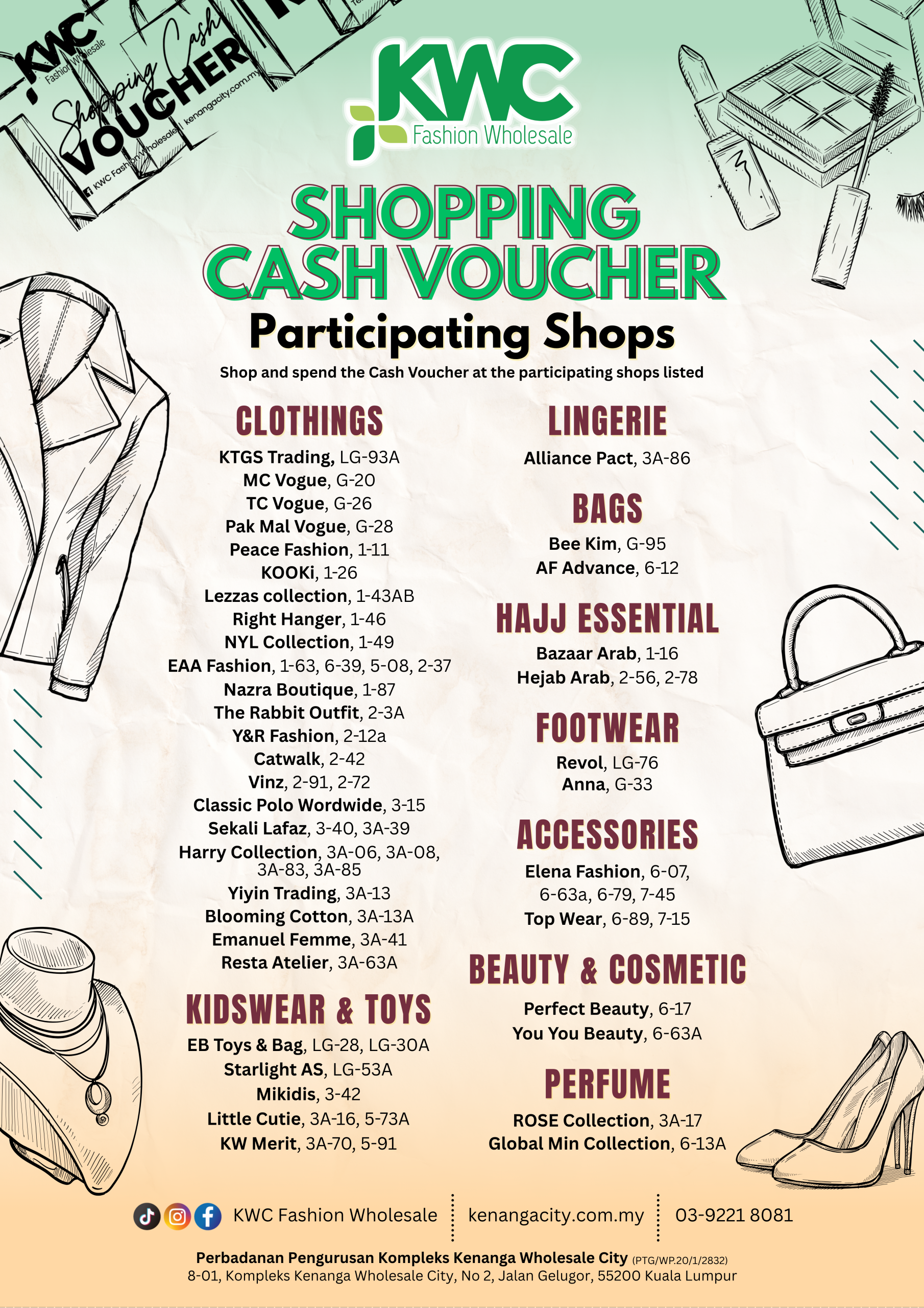 SHOPPING CASH VOUCHER PARTICIPATING SHOPS